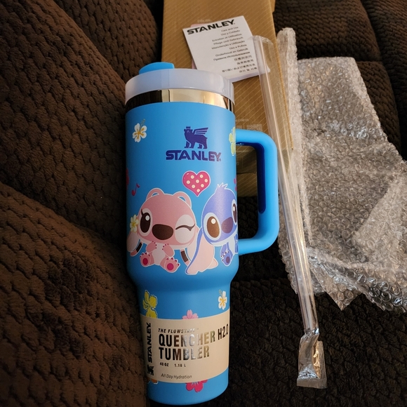 Stanley Blue Quencher H2.0 Tumbler with Fun Characters. Brand New!! - Picture 2 of 11